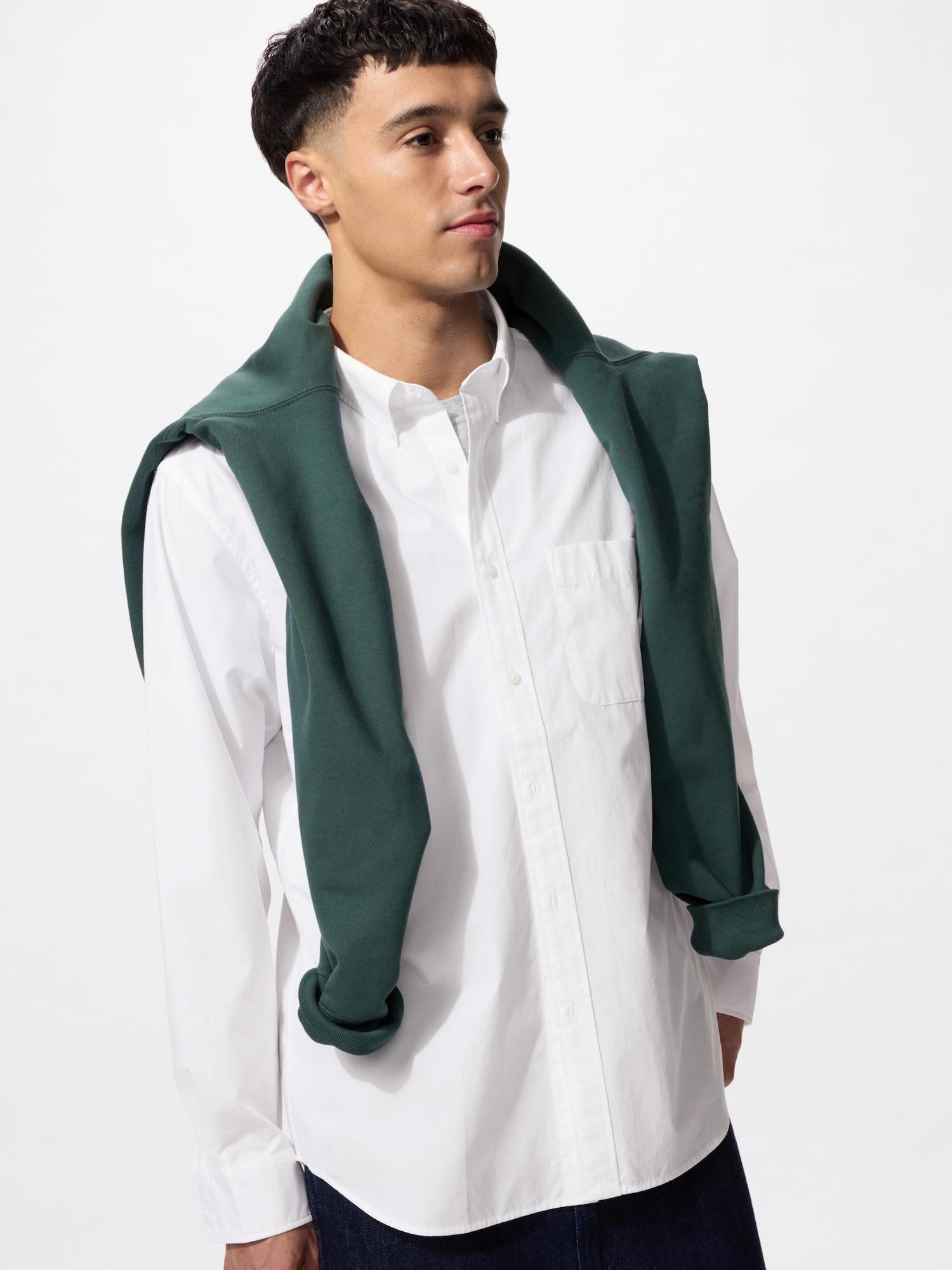 

Рубашка Uniqlo Broadcloth с длинным рукавом и воротником на пуговицах 00 WHITE/UNISEX XXL