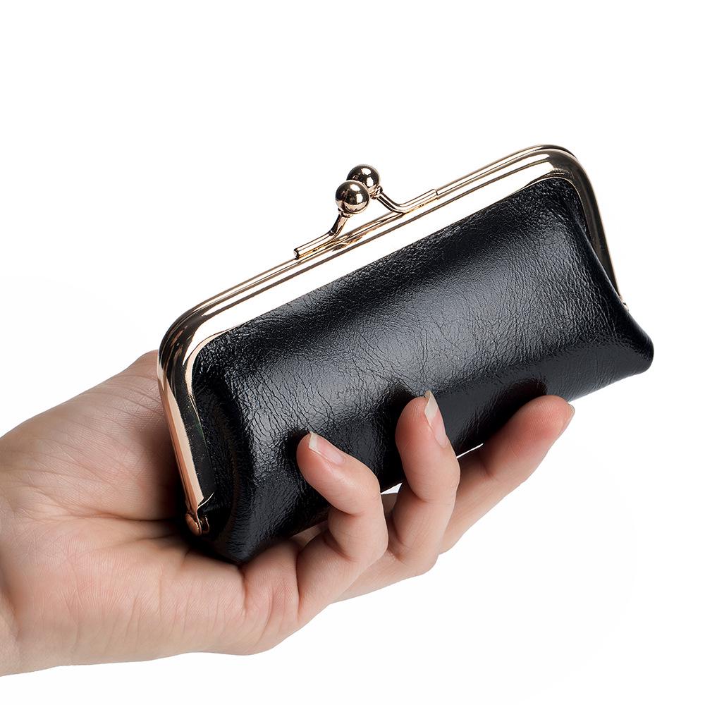 Women's Genuine Leather Coin Purse - Creative Mini Kiss Lock Bag, Small & Exquisite Fashion Accessory