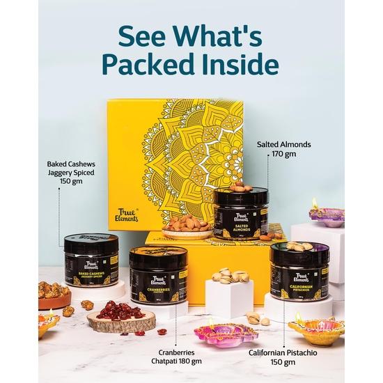 True Elements Gift Hamper for Corporates 635g - Premium Dry Fruits