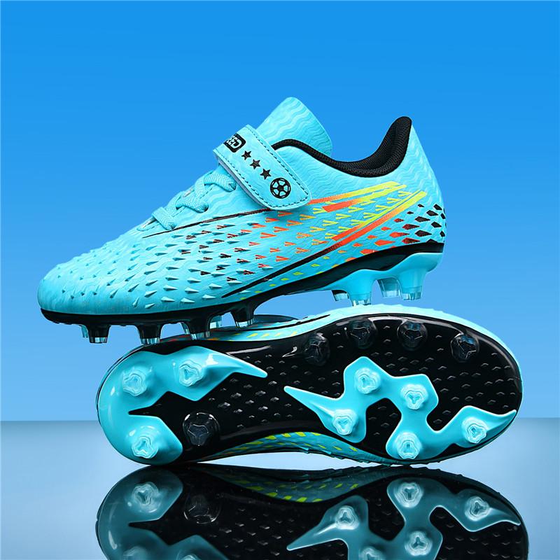 

New children s football shoes men s spikes youth grass non-slip breathable shoes student lace-up Velcro 38