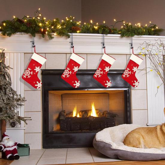 Christmas Stocking Hook Heavy-duty Metal Hook Mantel Stocking Holder Adjustable Xmas Garland Hook for Home Mantel Party Decoration