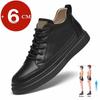 Übergröße Echtes Leder Erhöhungsschuhe Mode Elevator Sneaker Höhenzunahme Schuhe Herren 6CM Lässige Lift Sportschuhe