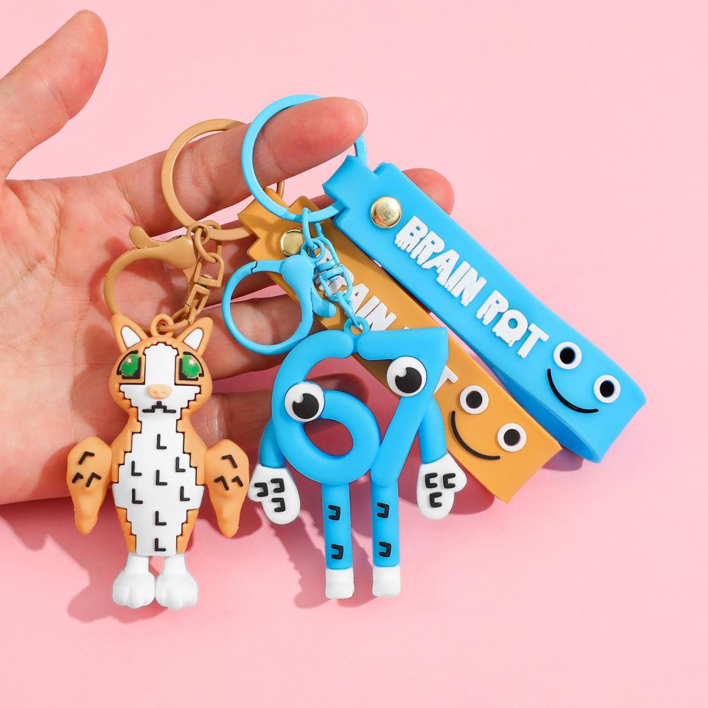 New Anime Steal A Brainrot Keychain Game Figure 3D Toys No. 9 No. 67 Anime Model Tongue Figure Toys Figure Christmas Gift