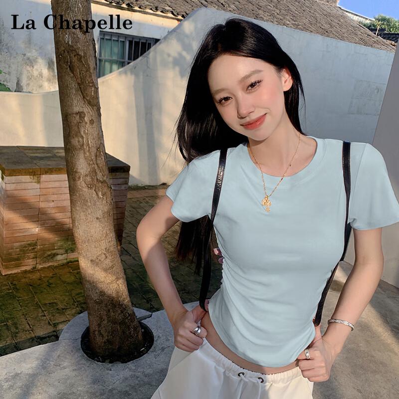 La Chapelle Women s Ribbed Short Sleeve Top L