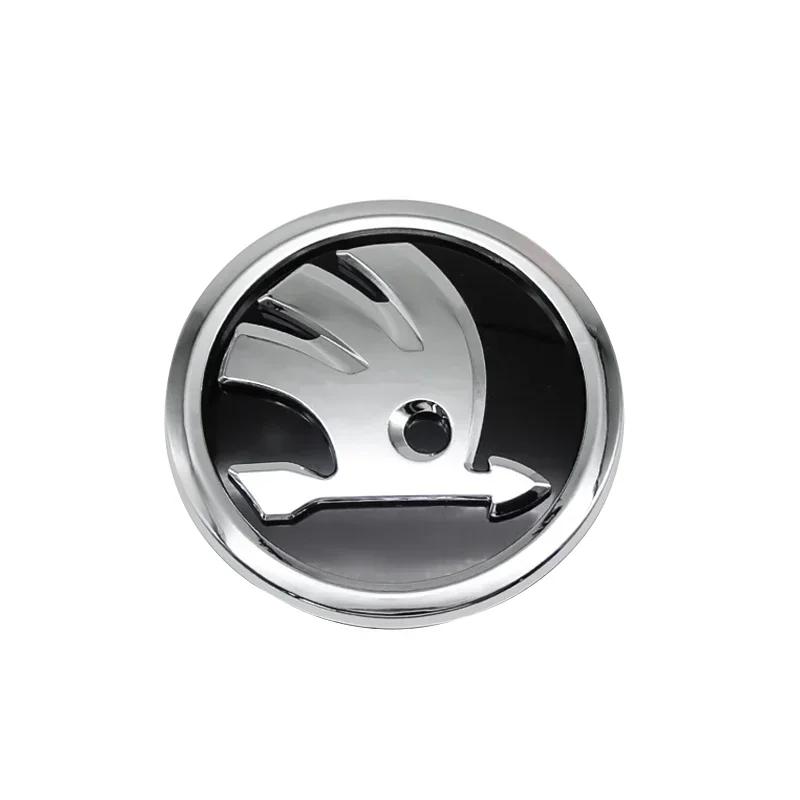 AHUQ1 For Skoda 8/9/10cm 3D Car Emblem Badge Hood Front Rear Trunk Logo For Skoda S Fabia 1 2 Octavia a7 RS Superb Rapid Yeti Karoq Vi