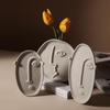 Retro Wabi-Sabi Clay Ceramic Face Sculpture Vase for Home Decoration