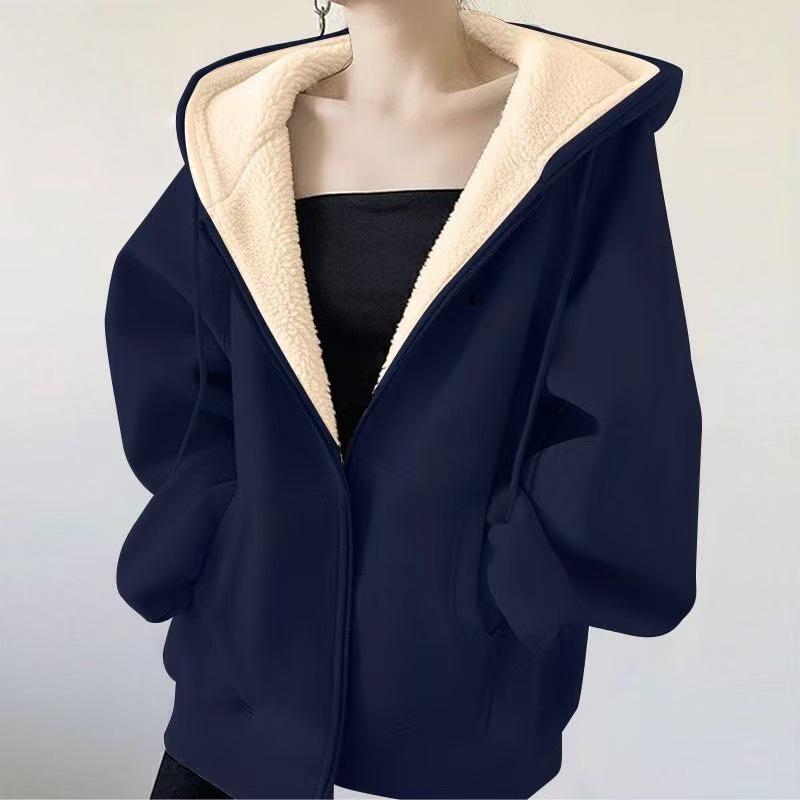 Men's Lambswool Hooded Winter Jacket - Warm, Trendy, Versatile, Solid Color