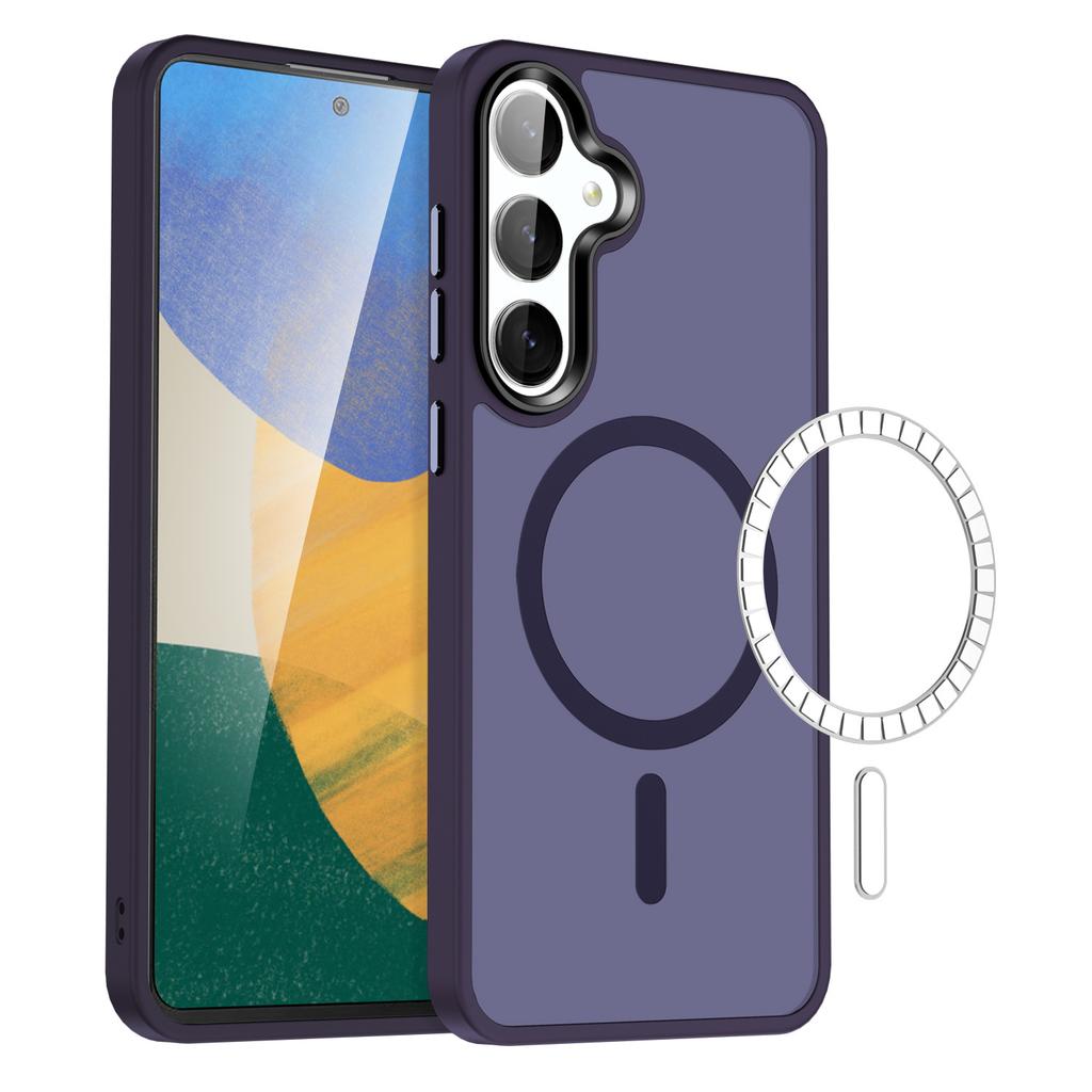 For Samsung S25 Edge Skin-sensitive Magnetic Phone Case S24ultra Frosted Anti-fall Phone Protective Cover