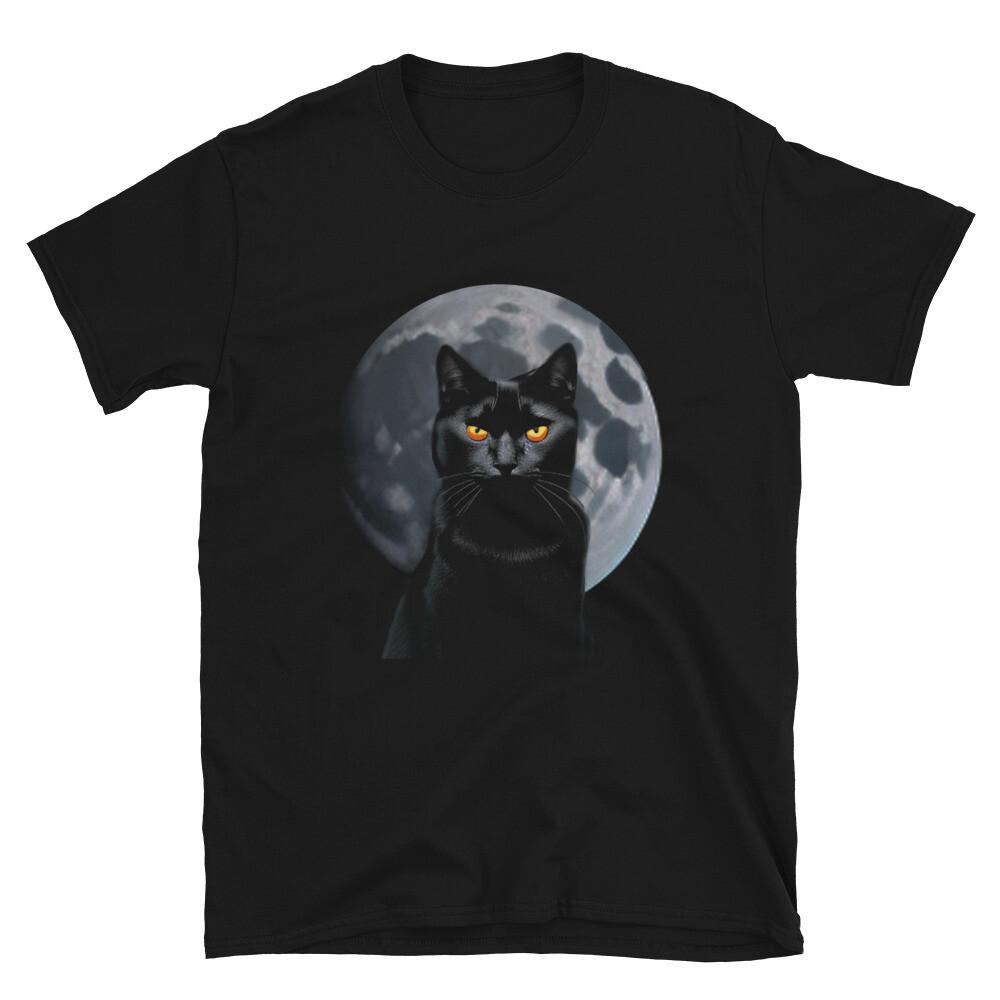 Black cat yellow Eyes Black Cat T-Shirt Unisex T-Shirt M