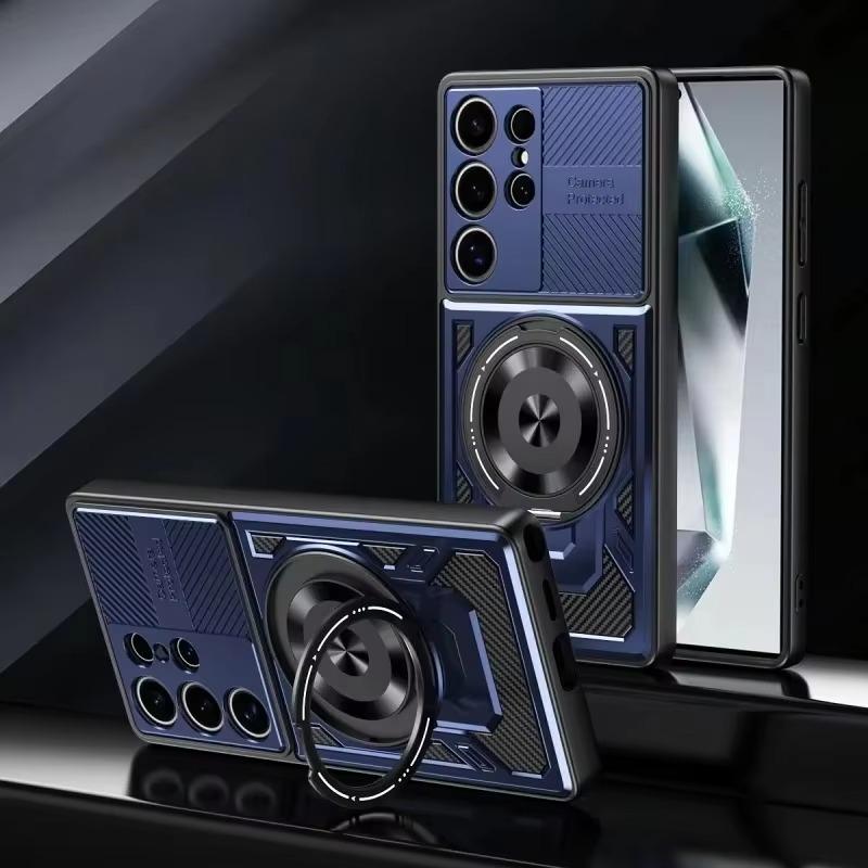 Deluxe Magsafe Magnetic Wireless Charging for Samsung Galaxy S24 Ultra S23 Plus FE Finger Ring Holder Case