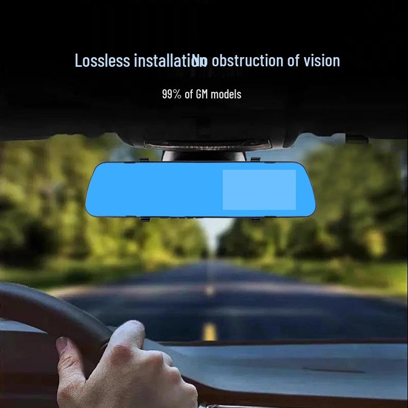 4.3" HD Dual Lens Car Rearview Mirror DVR with Front & Rear Recording and Reversing Camera