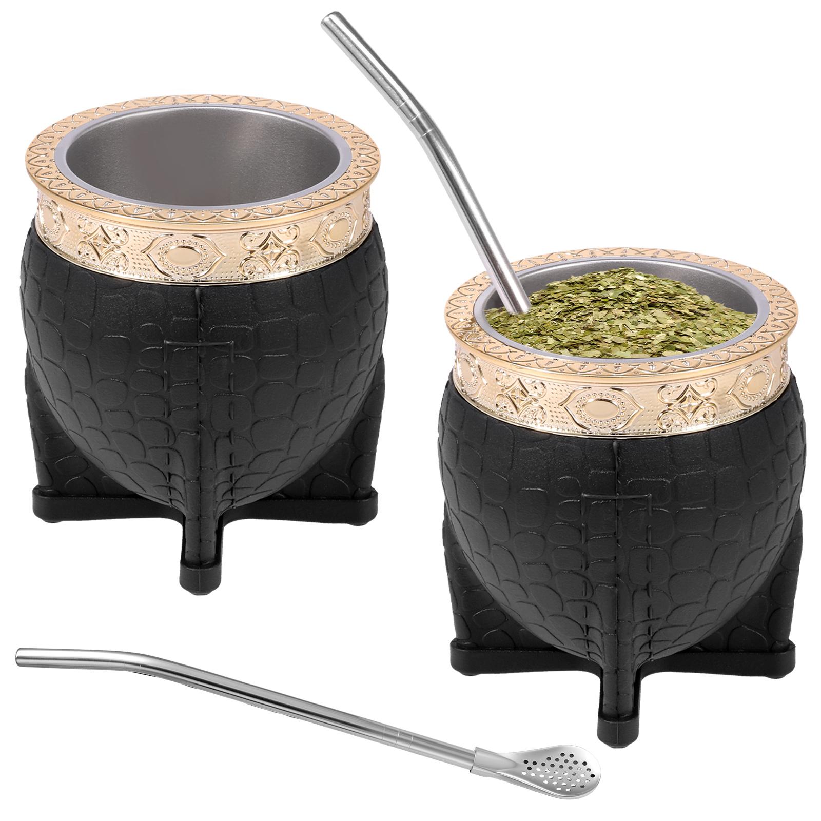 

1/2 шт. Чашка для чаю Yerba Mate Набір чашок для Yerba Mate з нержавіючої сталі 230 мл/240 мл Кружки для чаю та кави Двошарова чашка для чаю для дому та офісу