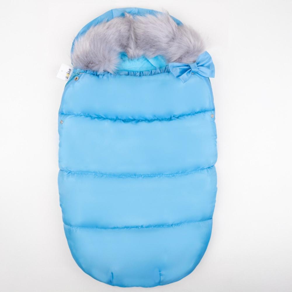 Sleeping bag for stroller gondoli seat for sled winter autumn warm soft blue