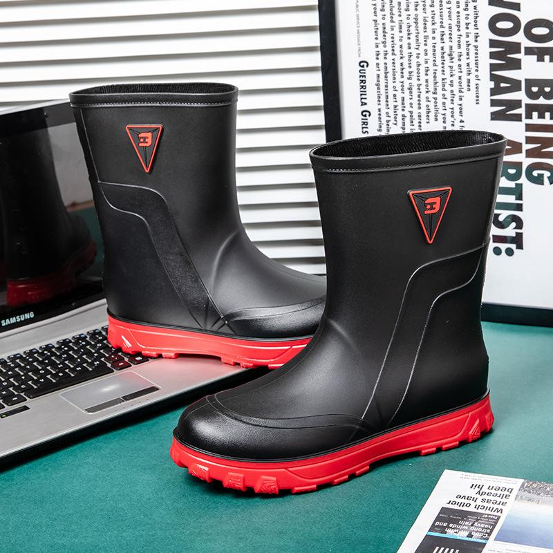 

Мужские резиновые сапоги, нескользящие сапоги до середины голени, водонепроницаемая резиновая обувь, рыболовные водные сапоги, рыболовные нескользящие кухонные дождевые туфли 39-44 39