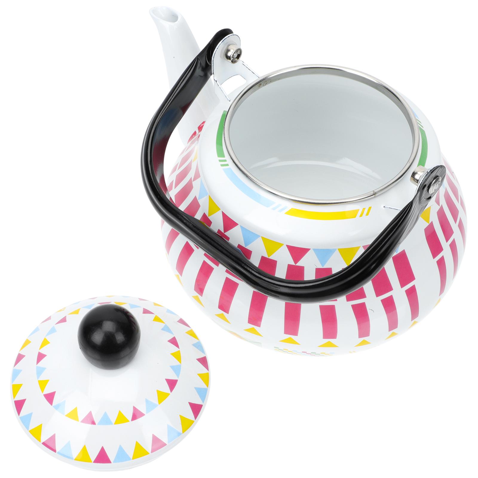 Household Enamel Kettle Heating Water Kettle Large Capacity Anti-Scald Handle for Home Kitchen Coffee Shop Decorative Teapot