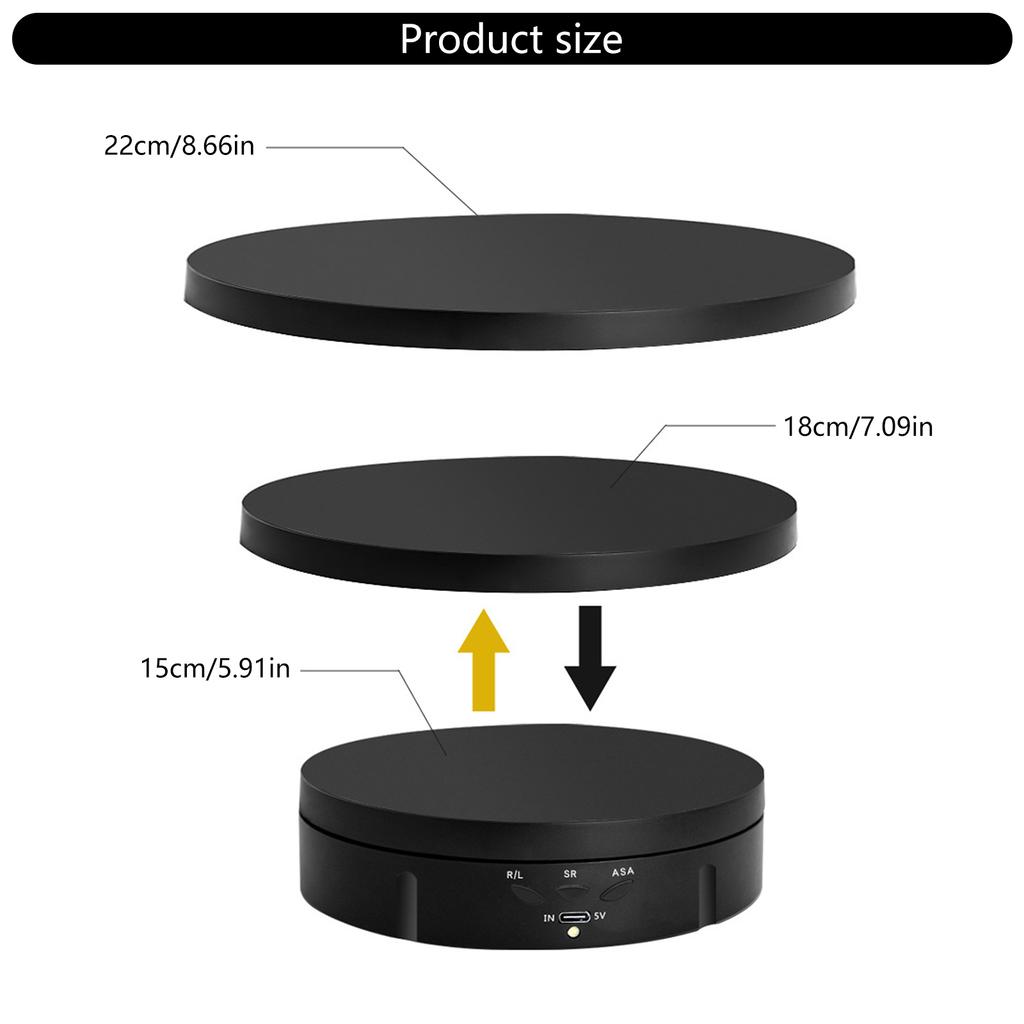 Electric Turntable Automatic Rotating Display Stand Remote Control Turntable Display Stand 3 in 1 Combination Base