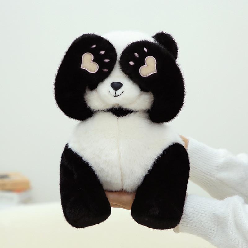 Adorable 35cm Black Panda Plush Toy Super Soft Stuffed Animal Gift For Girls