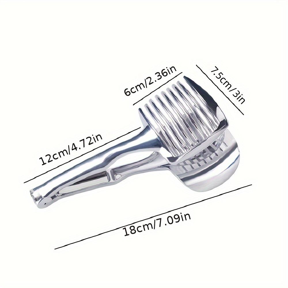 

Кухонная ручная ломтерезка для апельсина и лимона из нержавеющей стали, зажим для резки помидоров, ломтерезка для фруктов, ломтерезка для лука, аксессуары для резки кухонных предметов серебряный
