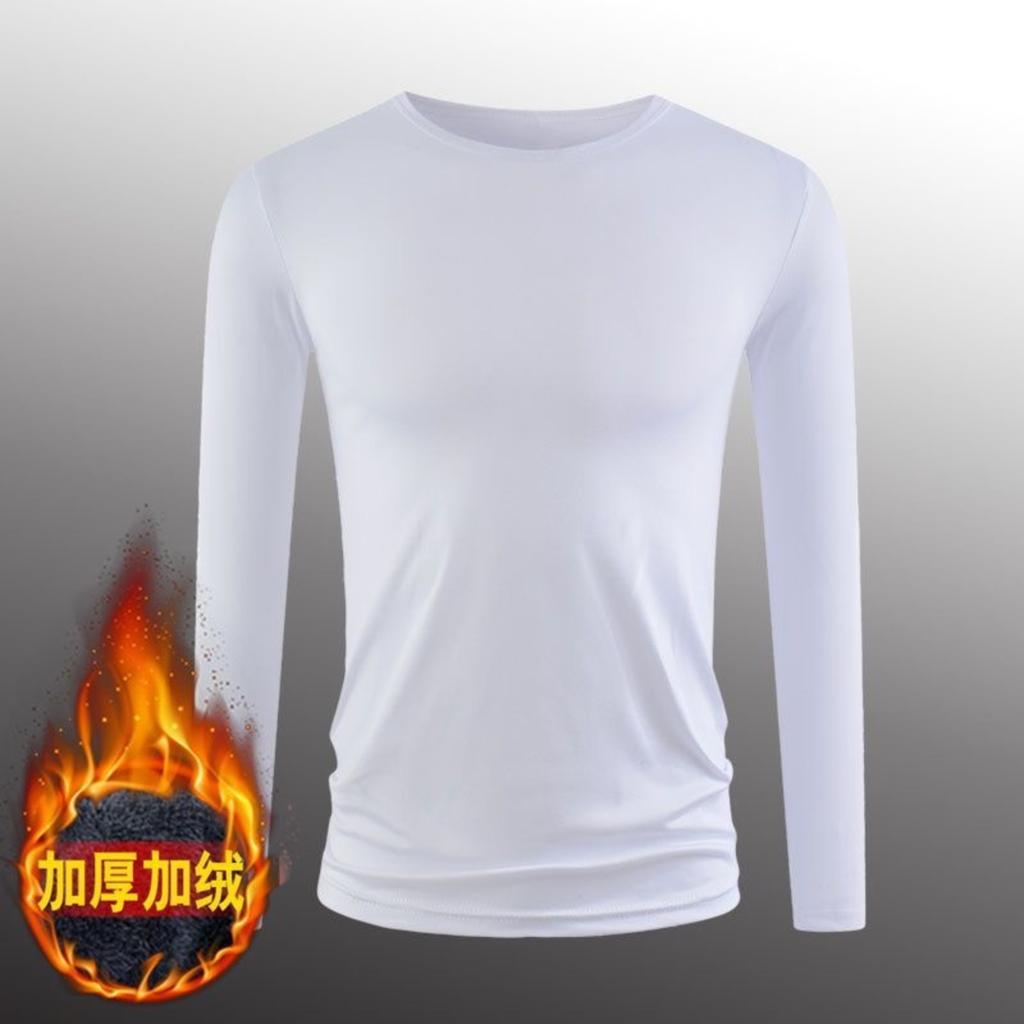 Men's Plush And Thick Warm Long-sleeved T-shirt Winter Round Neck Bottoming Shirt