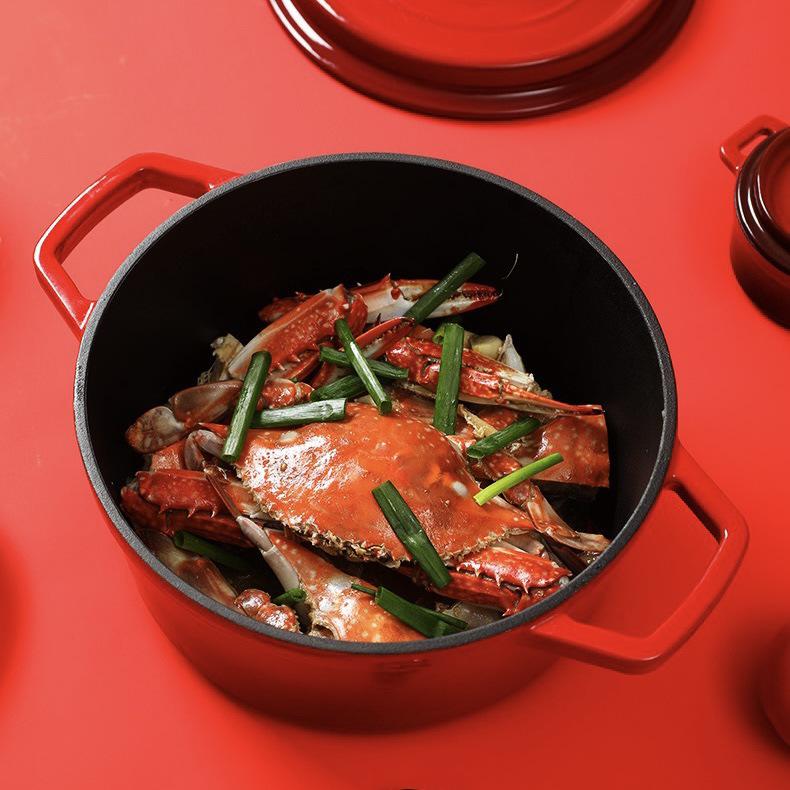Universal Enamel Ceramic Pot for Stew, Soup, Stir-fry - Compatible with Induction and Gas Stoves