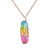 Vintage Hand-Wound Colorful Crystal Stone Necklace, Crystal Pillar Life Tree Necklace N523