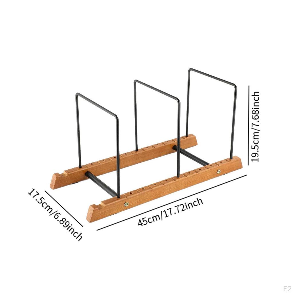 Vinyl Record Storage Holder Organizer Wood Base Non Slip Decorative Album Display Stand