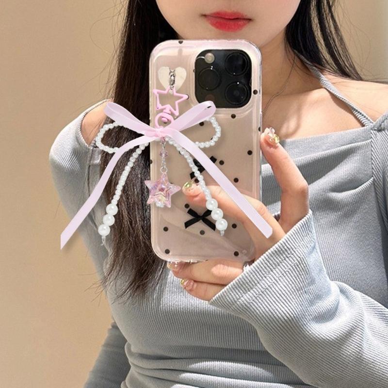 Star Keychain Aesthetic Keyrings Lovely Bows Keyholders Car Key Rings Creative Bag Charm for Bag Decoration