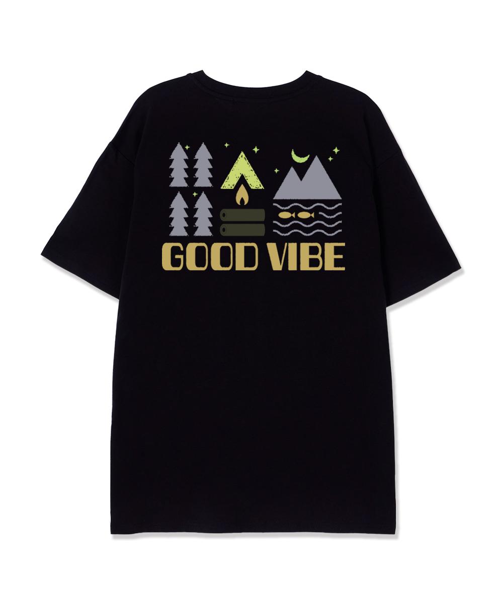 Astral Projection Good Vibe Supima Cotton Round Neck Short Sleeve T-Shirt_Black Xl