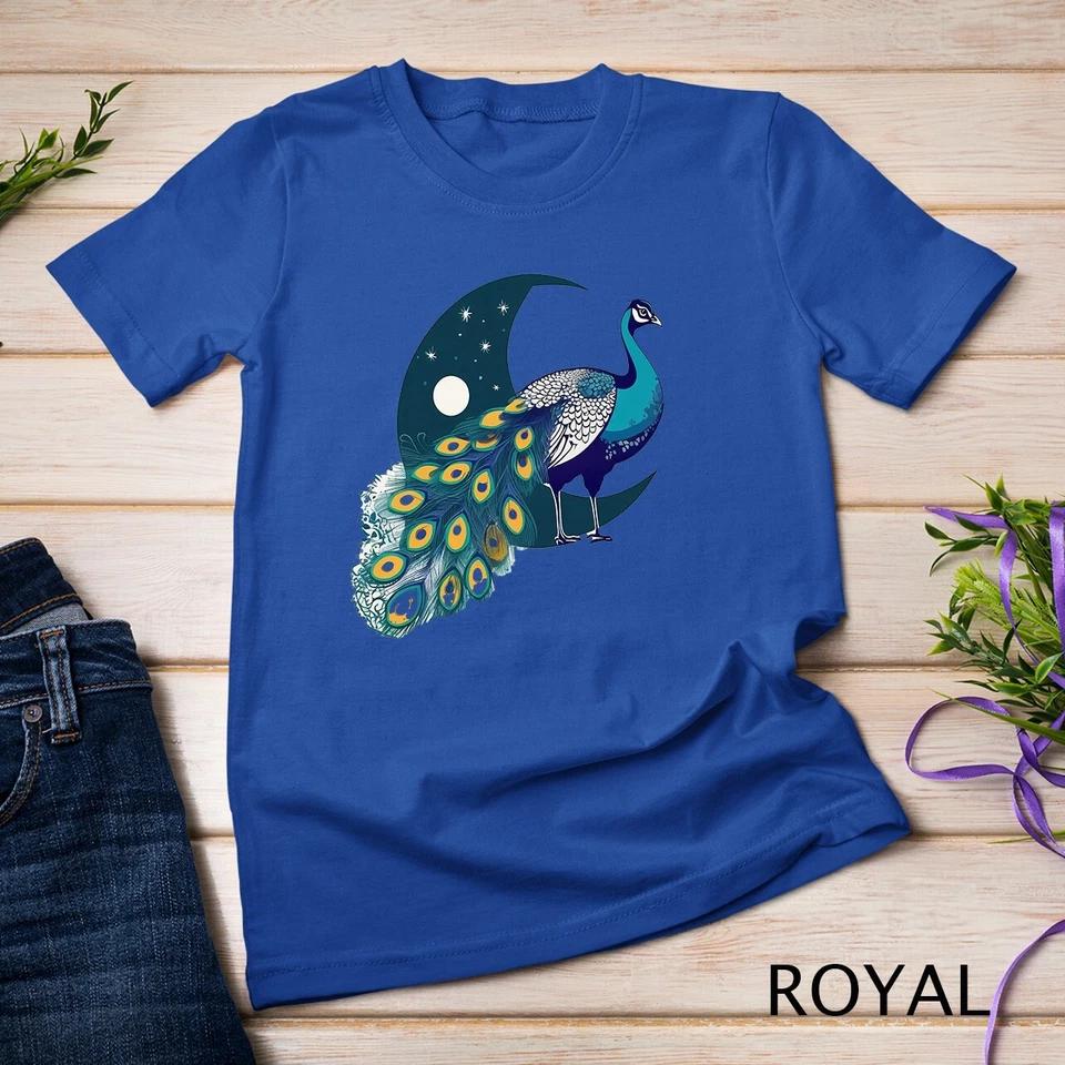 Peacock With Moon Peacock Lover T-Shirt Unisex T-shirt 8 S
