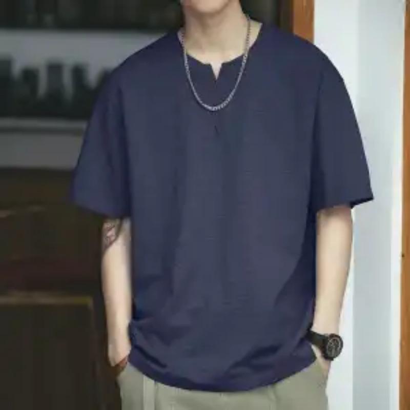 Men Dark Gray Henley Neck Pocket Short Sleeve T Shirt