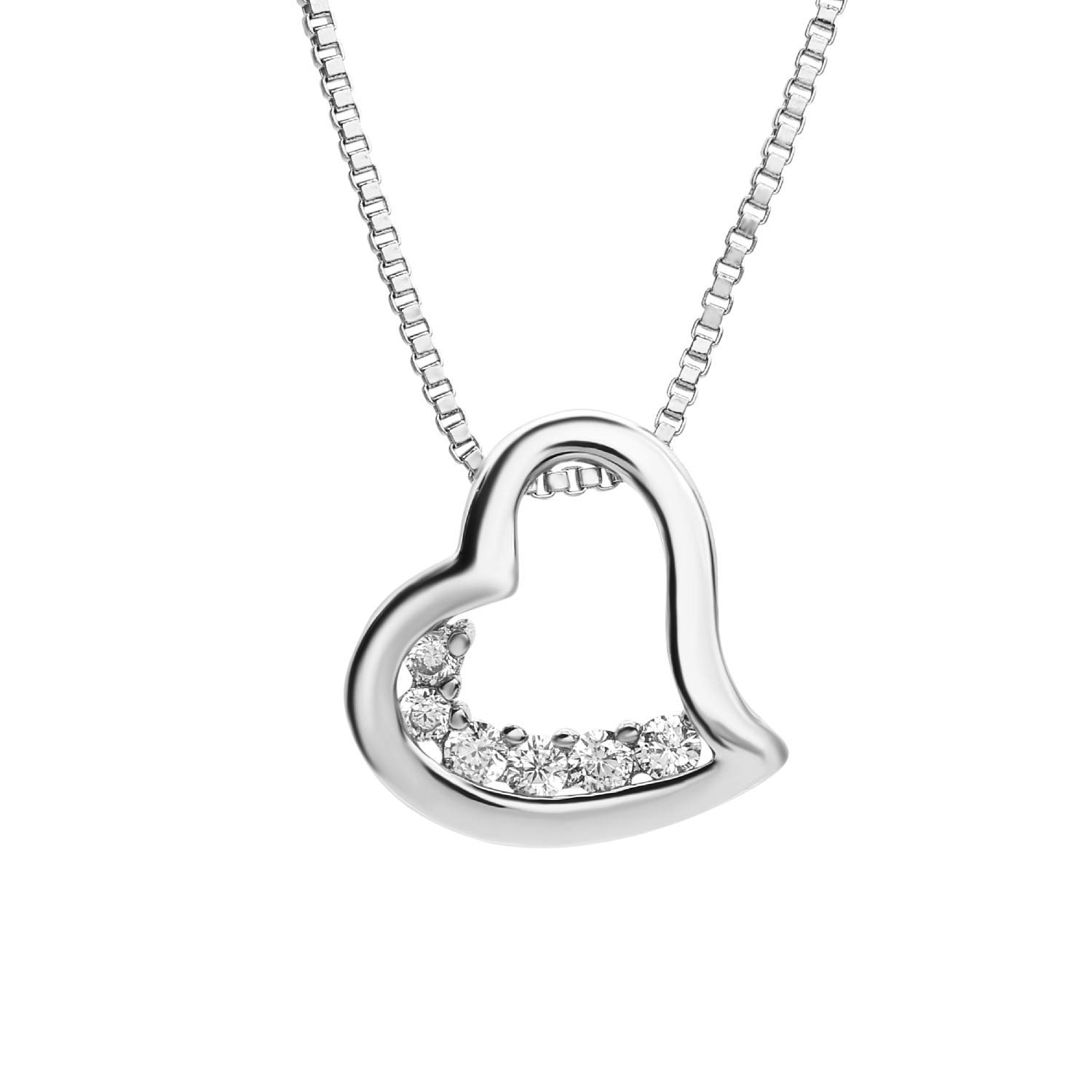 

[Fairy Heart Yokohama Jewelry] Сделано в Японии Ожерелье с открытым сердцем, Серебро, Женский подарок, Популярные цвета (2 типа) или 3 популярных цвета (3 цвета)
