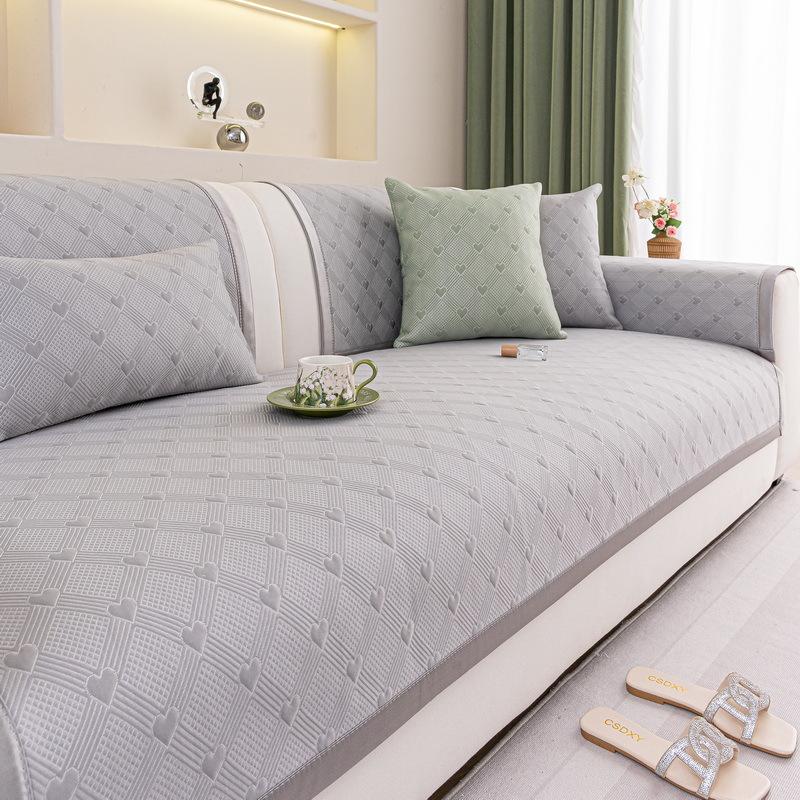 Summer Ice Silk Sofa Cushion  New Cool Doudou Cool Sofa Mat Seat Cushion Simple Non-Slip Sofa Cover