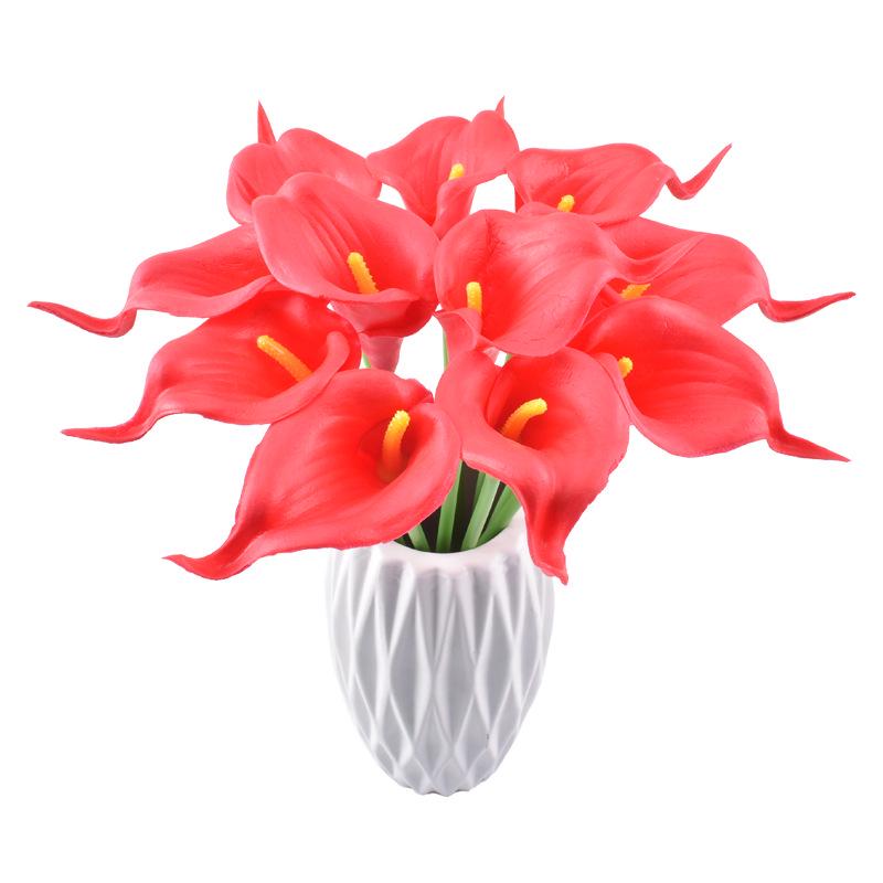Mini PU Calla Lily Artificial Flowers for Home Decor and Photography Props