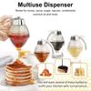 Honey Jar Detachable with Press Valve Sealing Lid Dispenser One Hand Operation Leak Proof Oil Vinegar Storage Bottle for Syrup Maple Honey