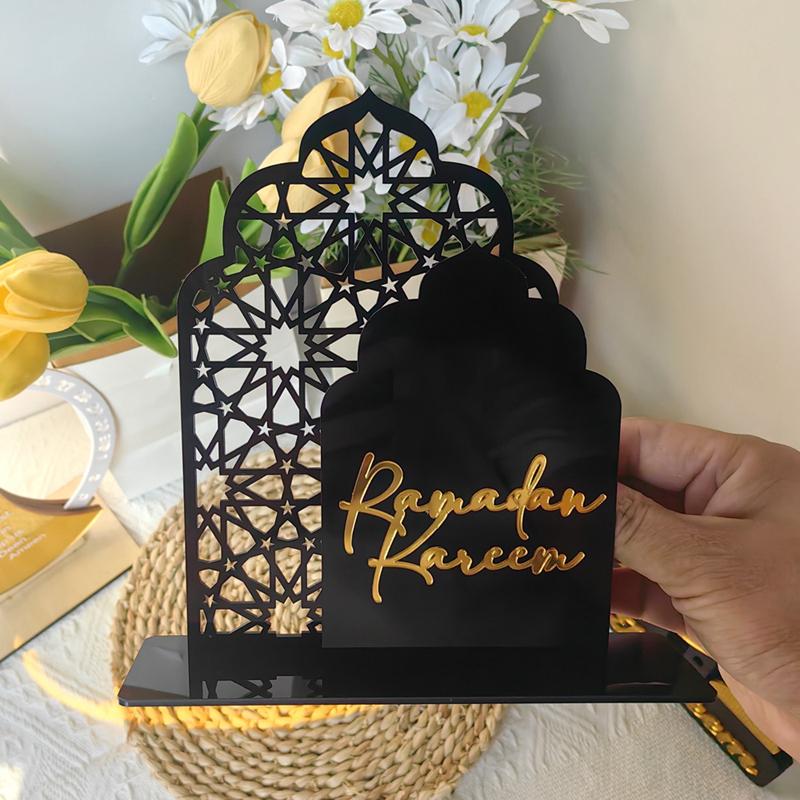 Ramadan Kareem Acryl-Ornamente, goldene Mond- und Stern-Laterne, Eid Mubarak-Dekorationen für Zuhause 2025, Islam, muslimisches Festival, Party-Geschenke