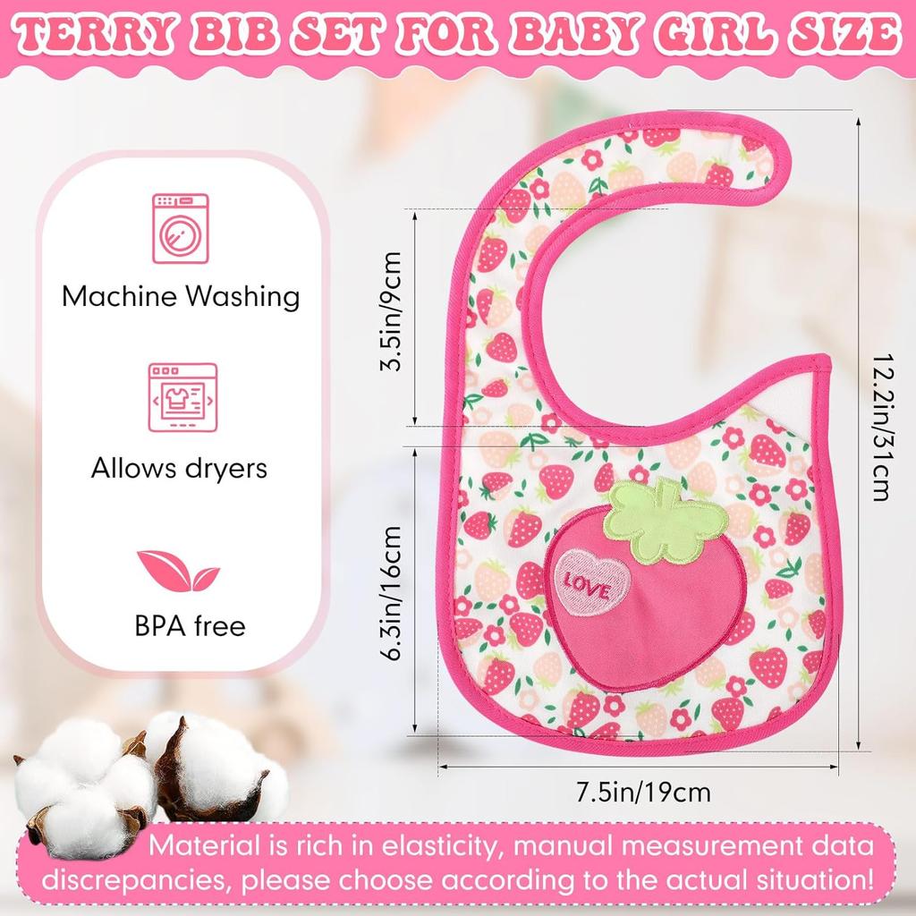 HooLing 24 Pcs Toddler Bibs Waterproof Baby Cotton Soft Girl Drool Bibs Feeding Kindergarten Welfare Home Newborn Party