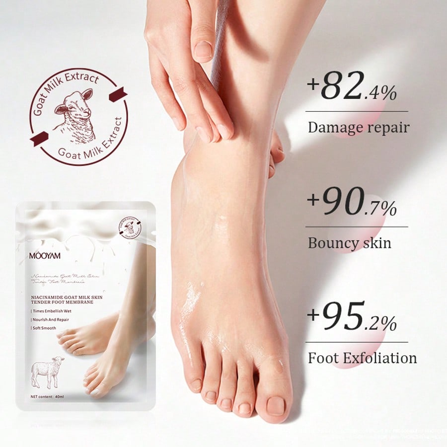 2pcs/6pcs/10pcs Goat Milk Niacinamide Foot Mask Exfoliating Dead Skin Foot Mask Whitening Moisturizi