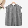 ZANZEA Women Plaid Print Casual Round Neck Sleeveless Blouse