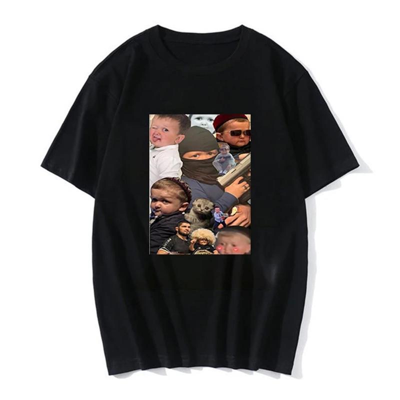 Hasbulla Fighting T Shirt Unisex Russia Classic Mini Khabib Blogger Graphic Tshirts Women Funny Streetwear Tops Tees Shirts