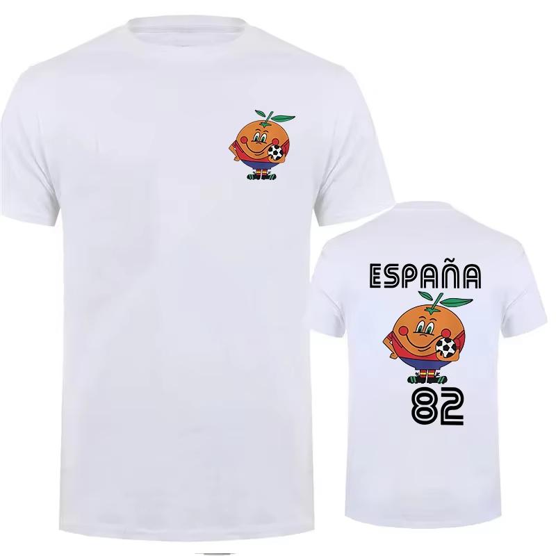 Camiseta Naranjito Unisex 2026 Nueva Camiseta Cuello Redondo España 82 Mascota de España 1982 Fútbol Camiseta Manga Corta Tops Casuales