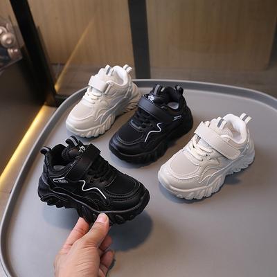 Kinder Sportschuhe 2025 Frühling und Herbst neue Jungen Dad Schuhe Mädchen Baby Klettverschluss Schuhe Mädchen Schule kleine weiße Schuhe