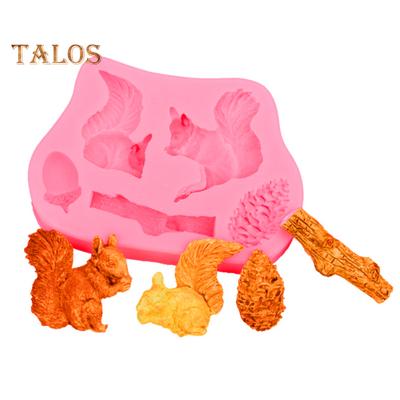 Silicone Mold Non-stick Decorative Eco-friendly Creative 3D Squirrel Pine Cone Stump Cake Chocolate Mold for Home