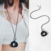 Ethnic Style Retro Resin Openwork Pendant Necklace with Leather Cord