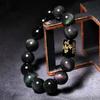 Rainbow Eye Obsidian Bracelets Bangles Lucky Beads Couple Gift Chinese Style Jewelry Men Women Accessories