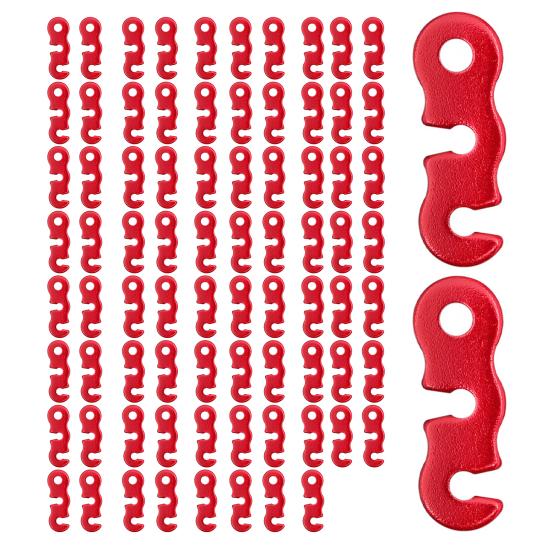 20/48/80/100Pcs Aluminum Alloy Guyline Cord Adjuster Tent Tensioner Heavy Duty Outdoor Camping Hiking Backpacking Tent Wind Rope Buckle