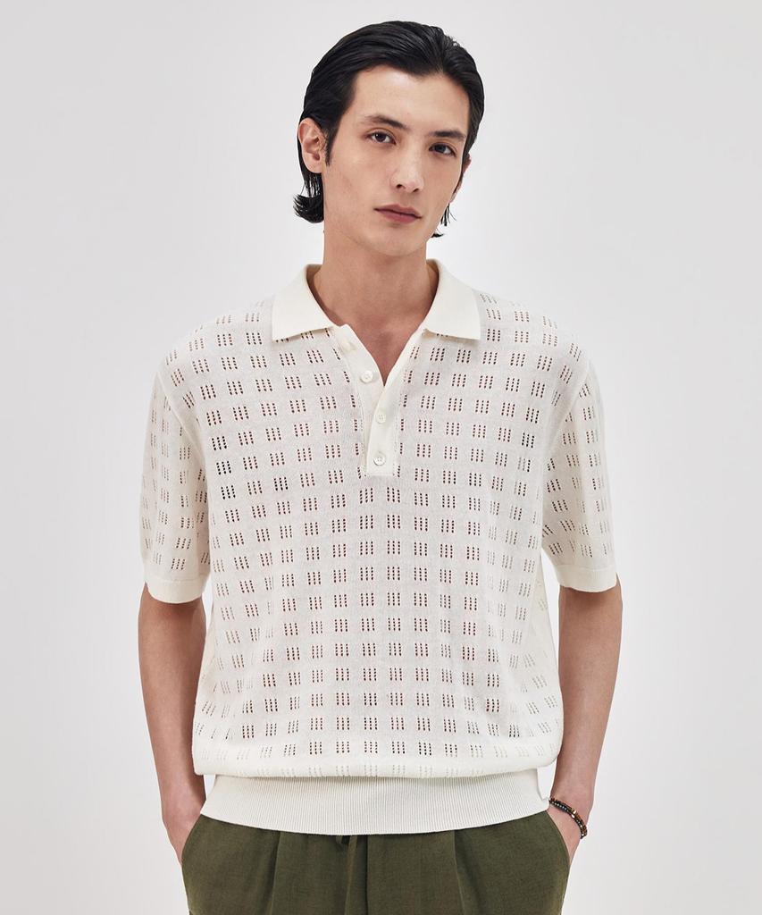 THEKNITCOMPANY Orea Scali Polo Shirt - Lucent White