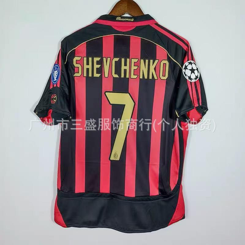 Wholesale sports outdoor retro series AC Milan jersey No. 22 Kaka No. 80 Ronaldinho same football jersey short sleeves