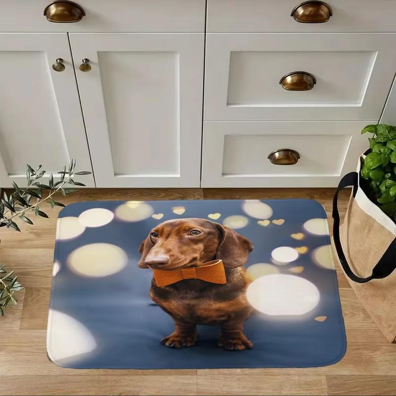 Mini Dachshund Dog Door Mat Decor Animal Pattern Print Rug Living Room Bedroom Entrance Doormat Kitchen Front Non-slip Carpet