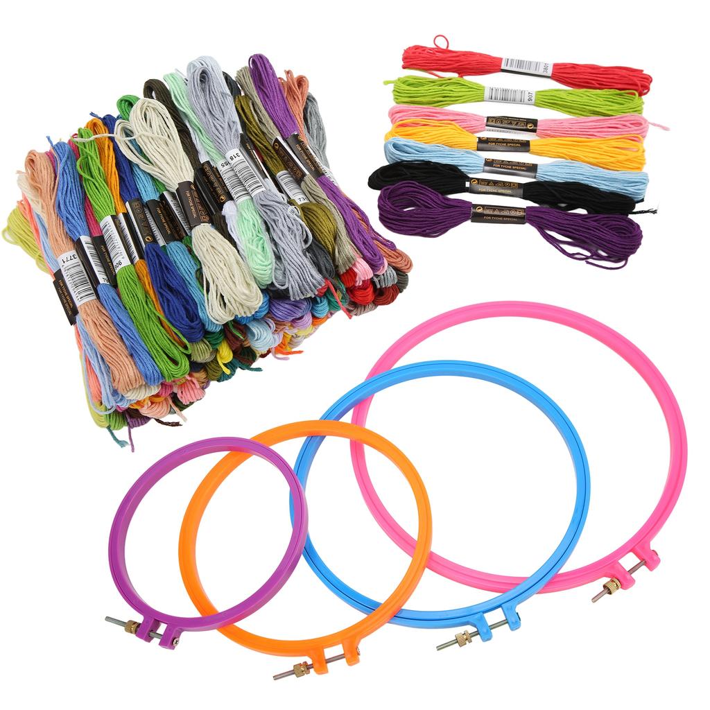 Embroidery Kit Round Plastic Silk Embroidery Circle Sheds Embroidery Thread DIY Embroidery Tools
