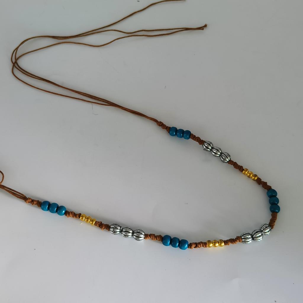 Turquoise Hat Accessories Bohemian Dyed Wooden Beads For Hat Band Fedora Hat Decoration Straw Hat Band Waist Rope